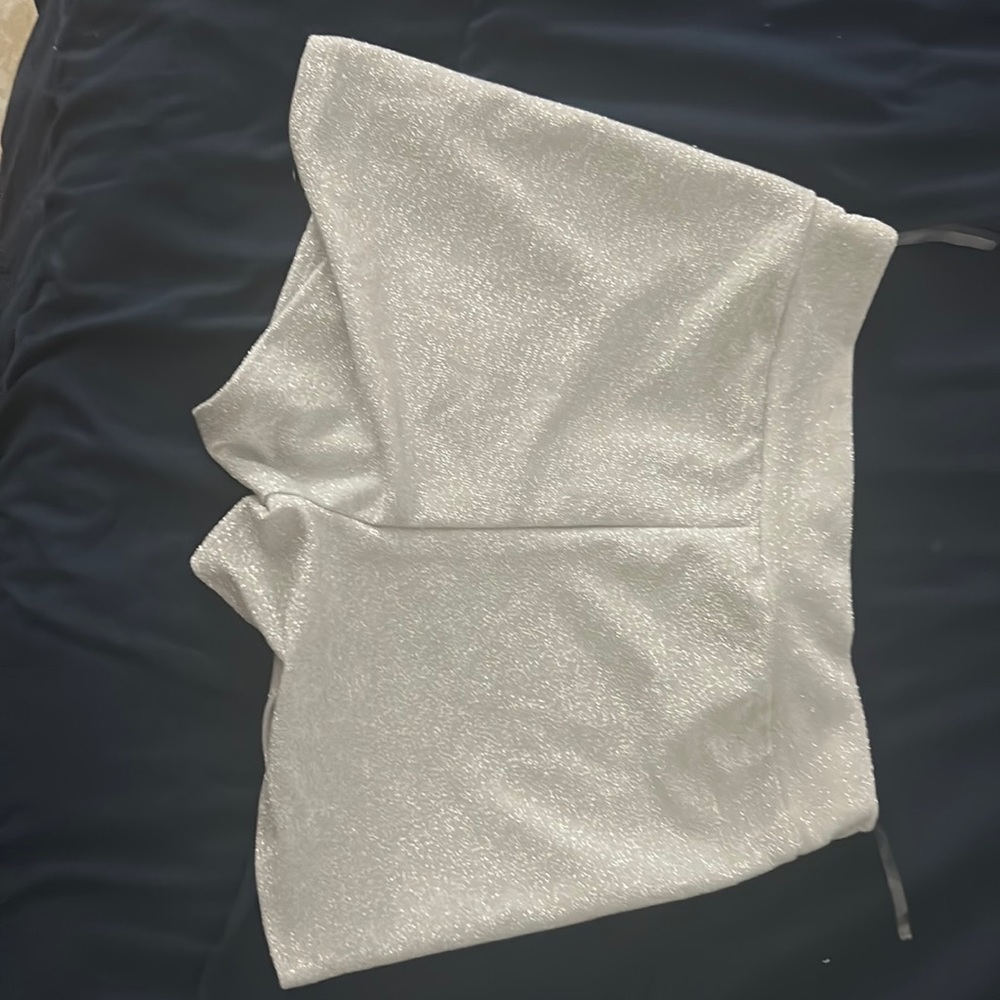 these are silver glitter short